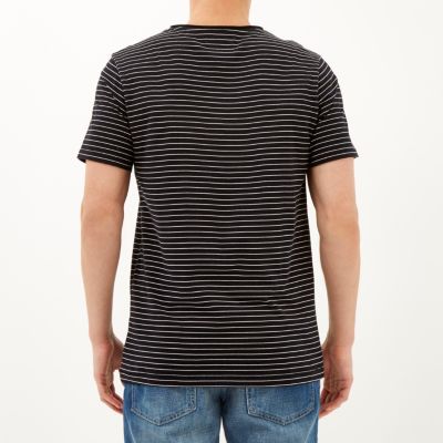 Black fine stripe t-shirt